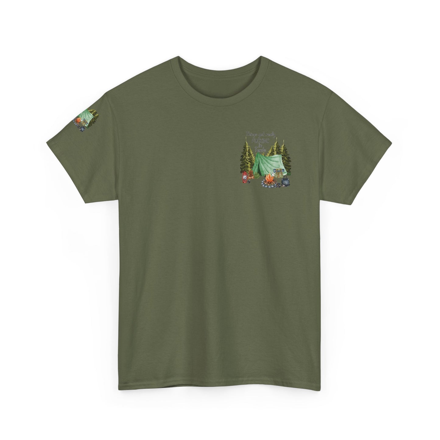 Fucking In Tents - Outdoor Adventure Camping Tee - Unisex Heavy Cotton Shirt with Nature Design