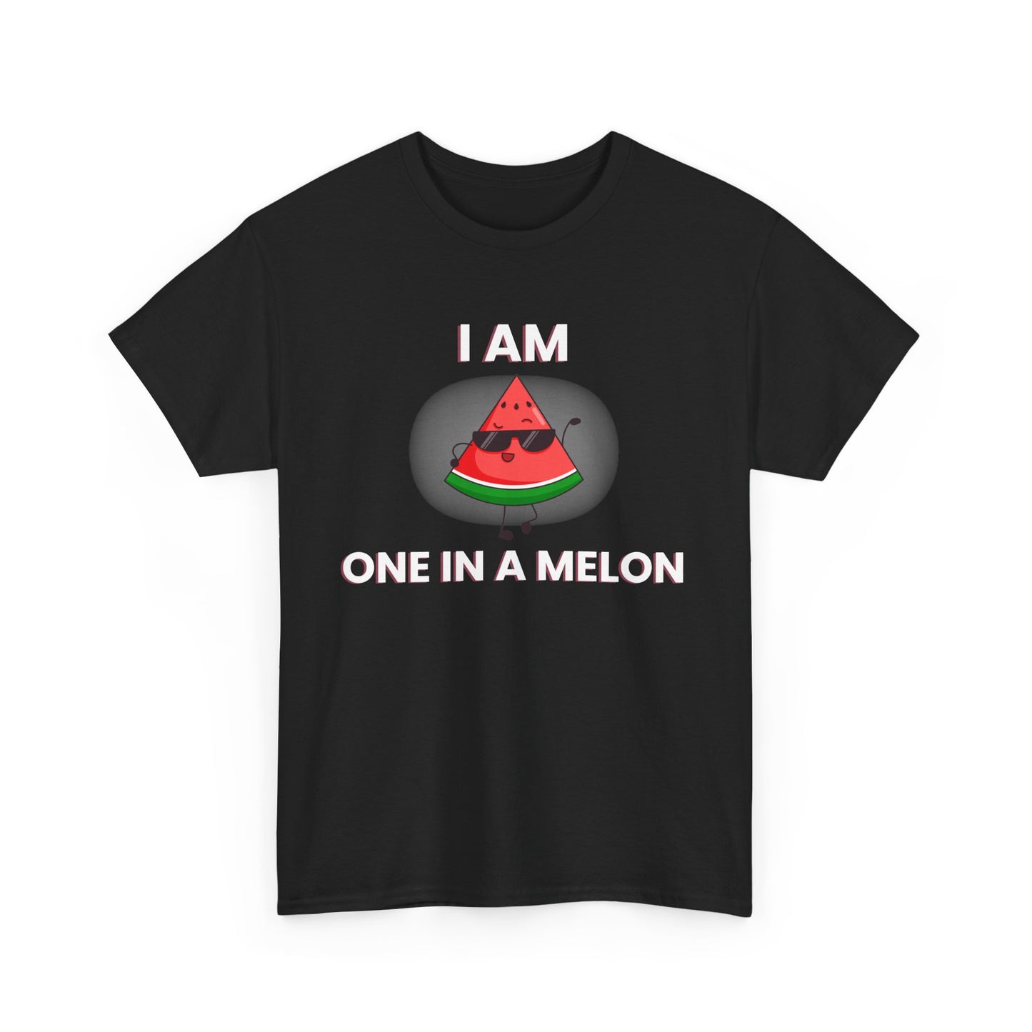 Funny Watermelon T-Shirt - I Am One in a Melon - Unisex Heavy Cotton Tee