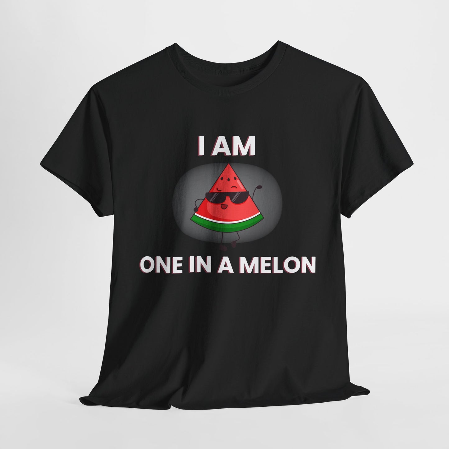 Funny Watermelon T-Shirt - I Am One in a Melon - Unisex Heavy Cotton Tee