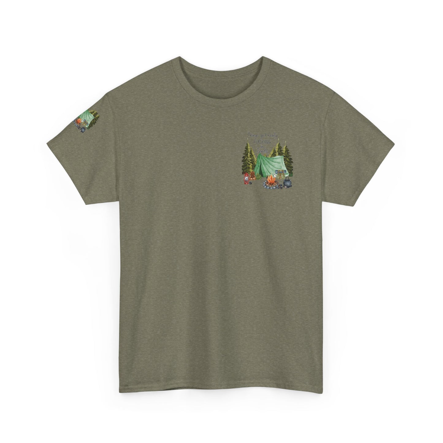 Fucking In Tents - Outdoor Adventure Camping Tee - Unisex Heavy Cotton Shirt with Nature Design