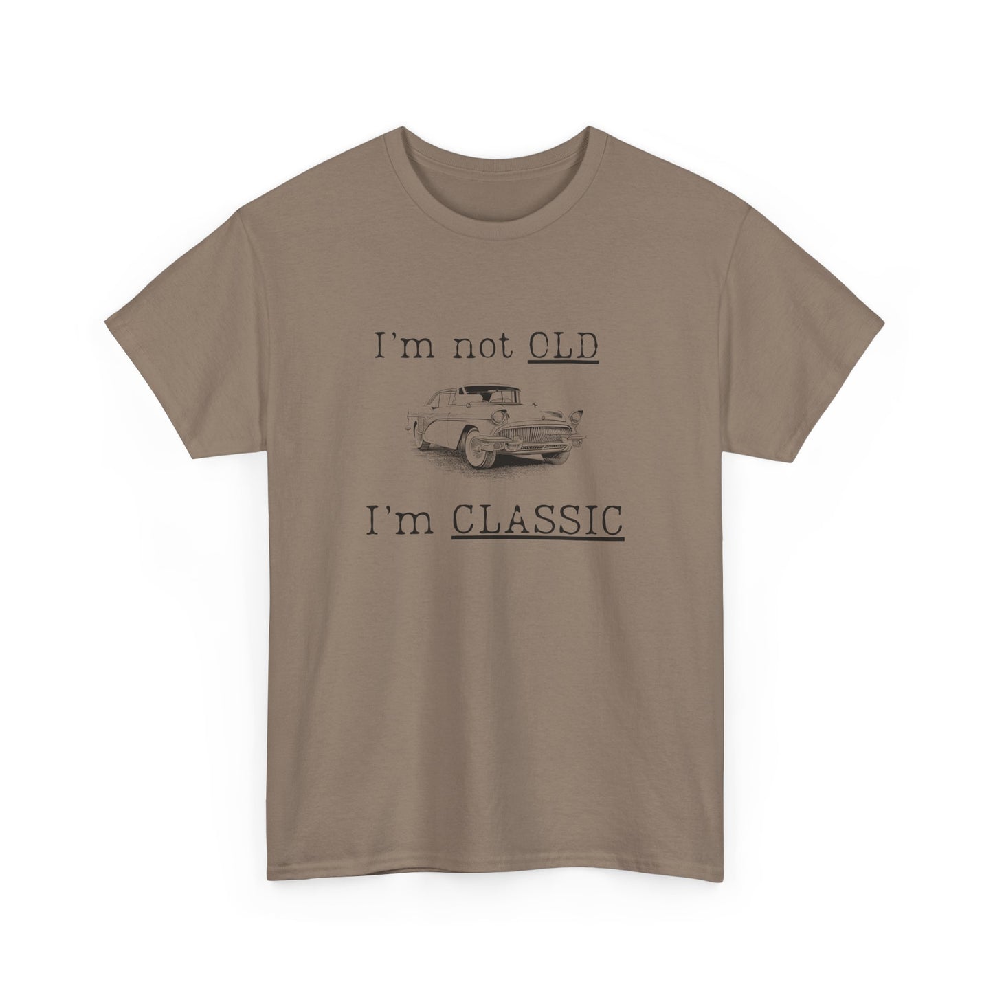 Vintage Car Classic Tee - "I'm Not OLD I'm CLASSIC" Unisex Heavy Cotton T-Shirt