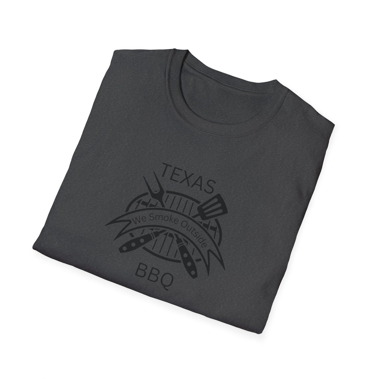 BBQ Lovers Unisex Softstyle T-Shirt - Texas 'We Smoke Outside' Design