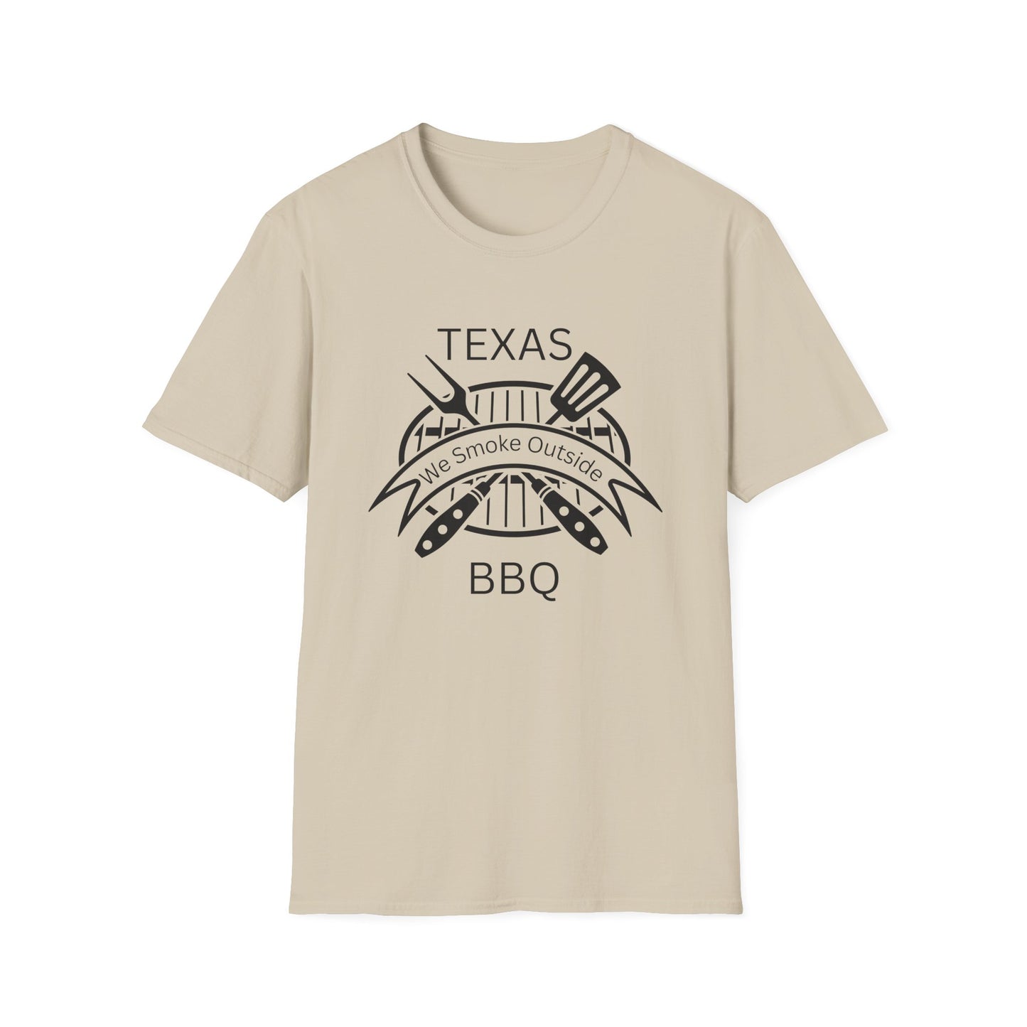 BBQ Lovers Unisex Softstyle T-Shirt - Texas 'We Smoke Outside' Design