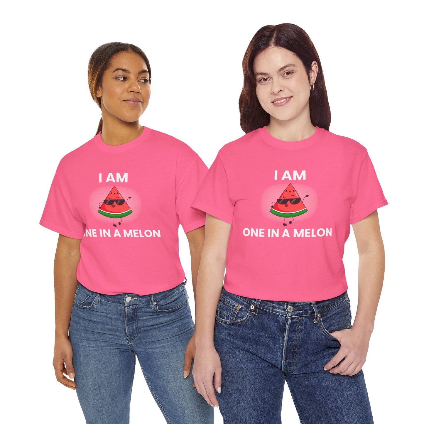 Funny Watermelon T-Shirt - I Am One in a Melon - Unisex Heavy Cotton Tee