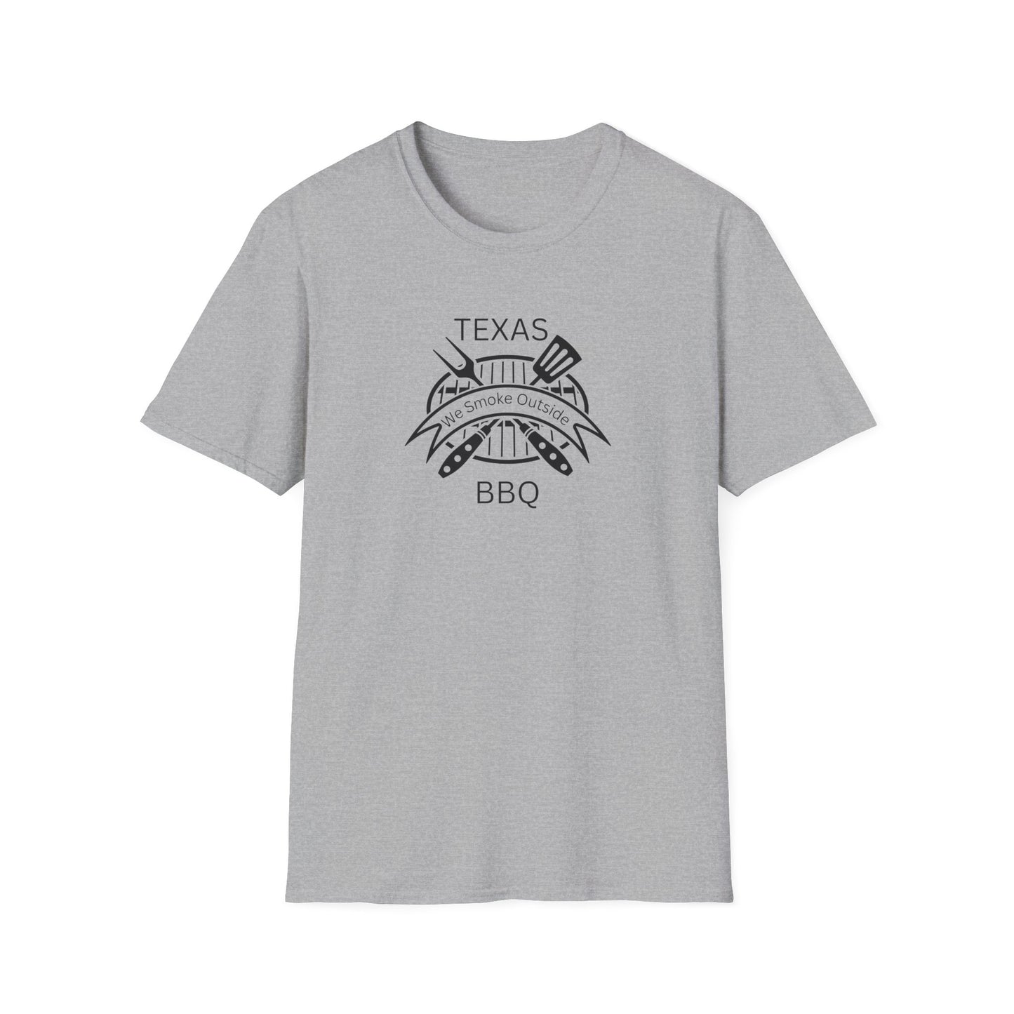 BBQ Lovers Unisex Softstyle T-Shirt - Texas 'We Smoke Outside' Design