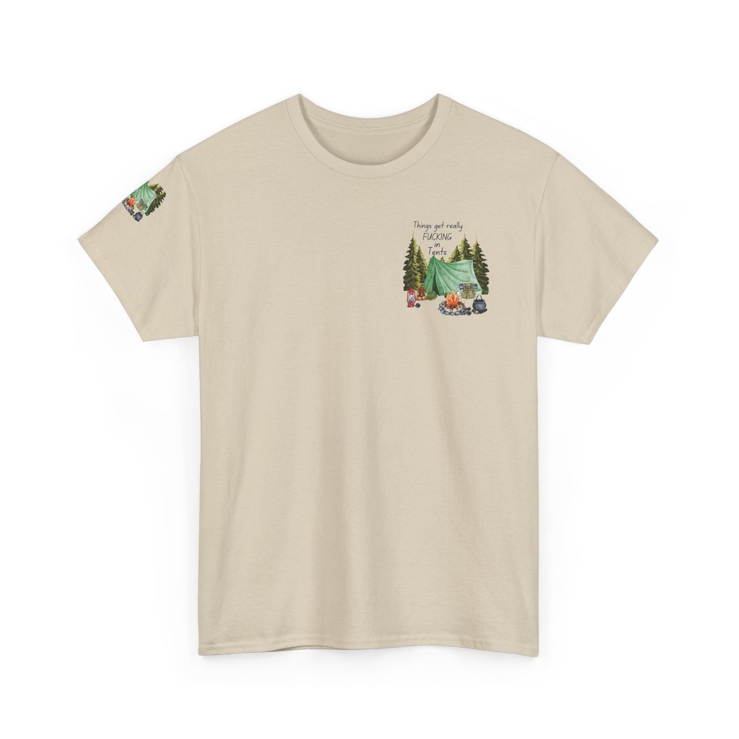 Fucking In Tents - Outdoor Adventure Camping Tee - Unisex Heavy Cotton Shirt with Nature Design