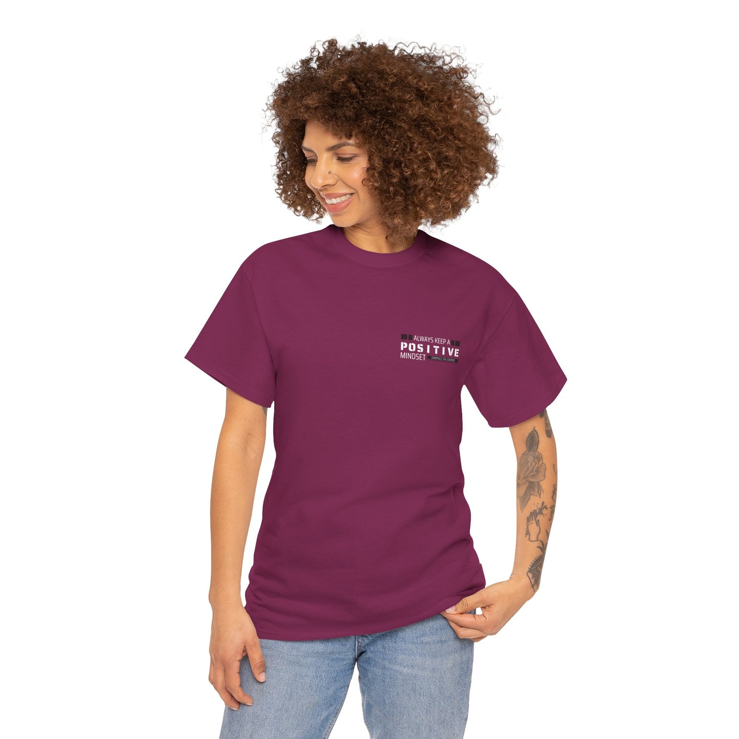 Positive Mindset Unisex Heavy Cotton Tee - Inspiring Daily Wear