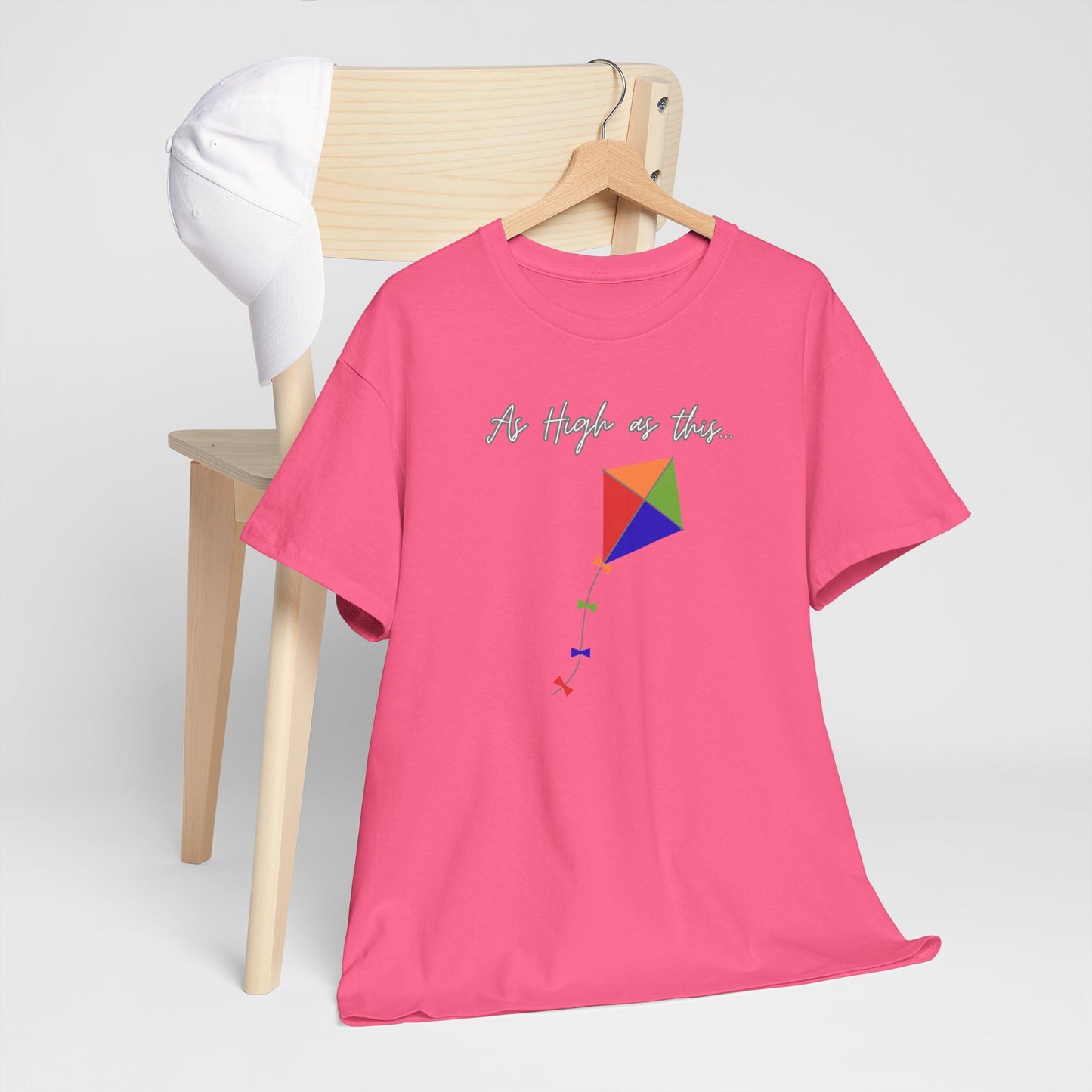 As High As This Unisex Heavy Cotton Tee - Inspirational Kite Design