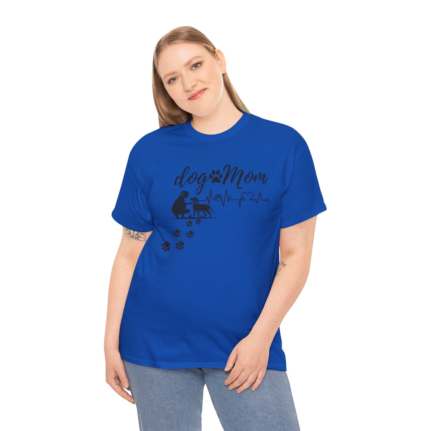 Cute Dog Mom Unisex Heavy Cotton Tee - Perfect Gift for Dog Lovers