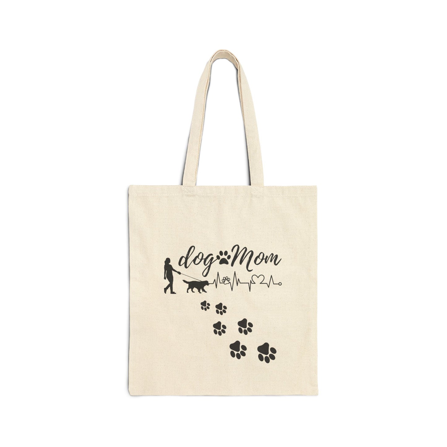 Dog Mom Cotton Canvas Tote Bag - Pet Lover's Eco-Friendly Bag
