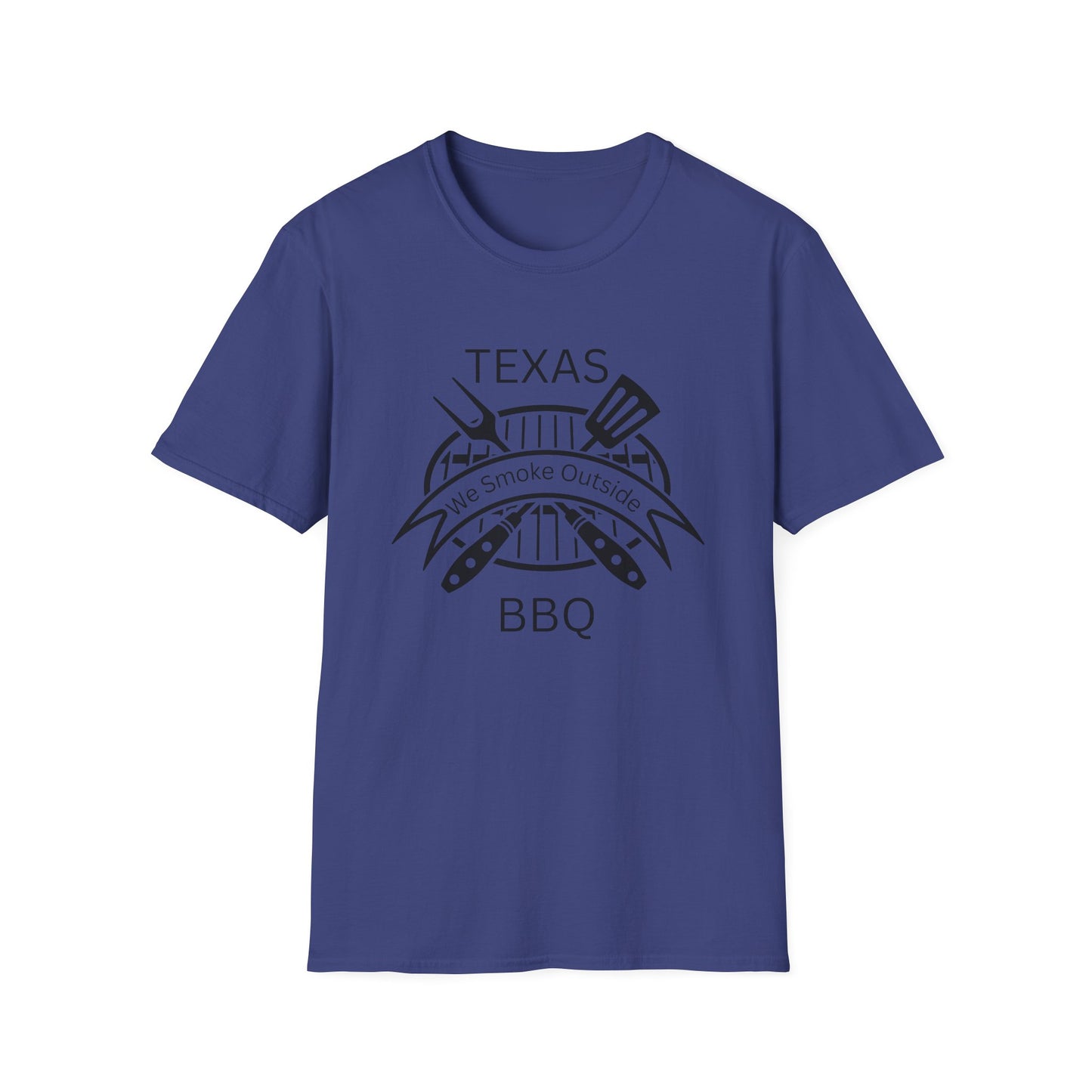 BBQ Lovers Unisex Softstyle T-Shirt - Texas 'We Smoke Outside' Design