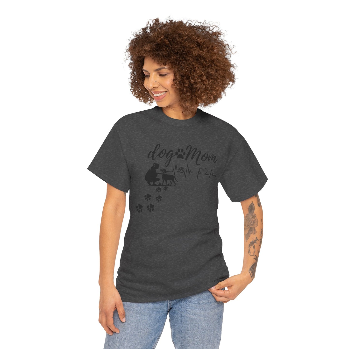 Cute Dog Mom Unisex Heavy Cotton Tee - Perfect Gift for Dog Lovers