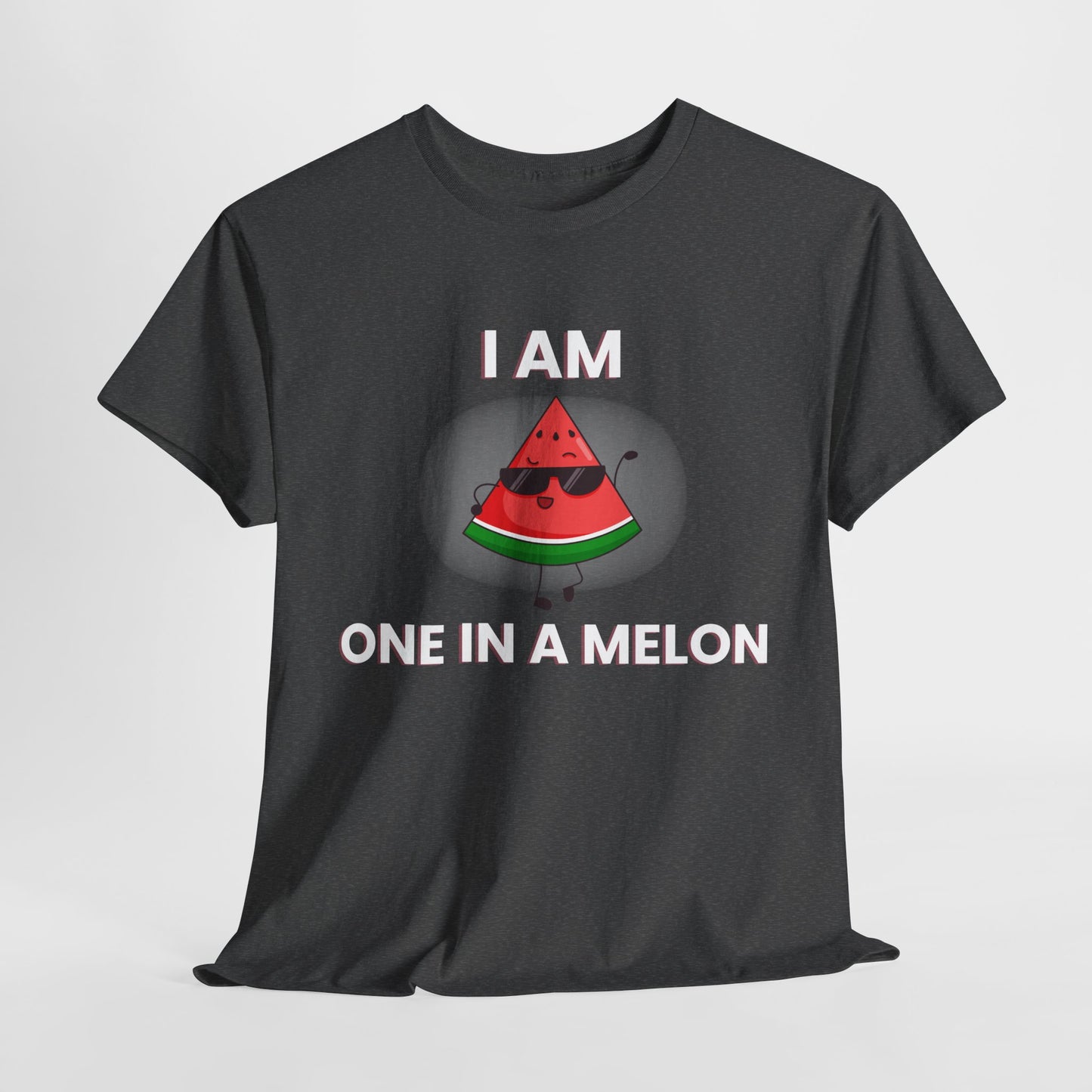 Funny Watermelon T-Shirt - I Am One in a Melon - Unisex Heavy Cotton Tee
