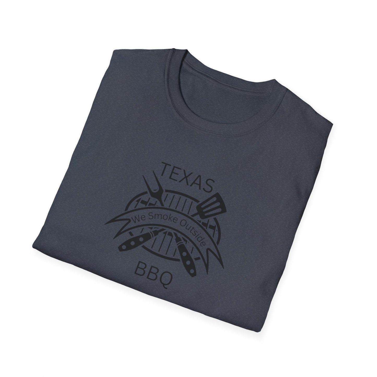 BBQ Lovers Unisex Softstyle T-Shirt - Texas 'We Smoke Outside' Design