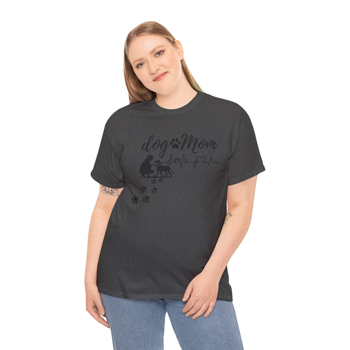 Cute Dog Mom Unisex Heavy Cotton Tee - Perfect Gift for Dog Lovers