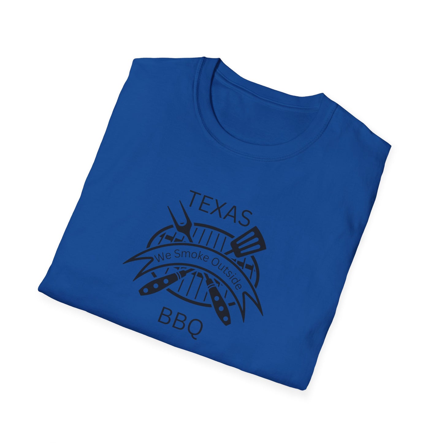 BBQ Lovers Unisex Softstyle T-Shirt - Texas 'We Smoke Outside' Design