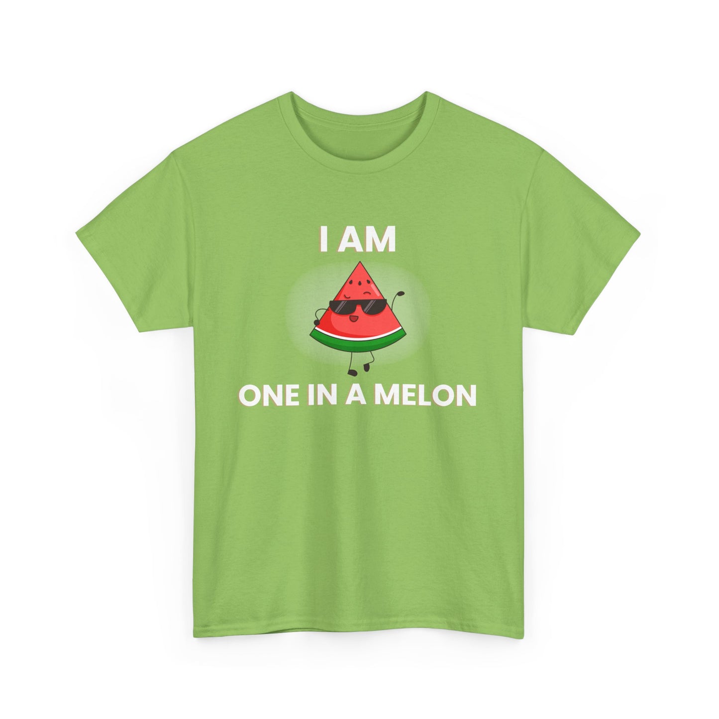 Funny Watermelon T-Shirt - I Am One in a Melon - Unisex Heavy Cotton Tee