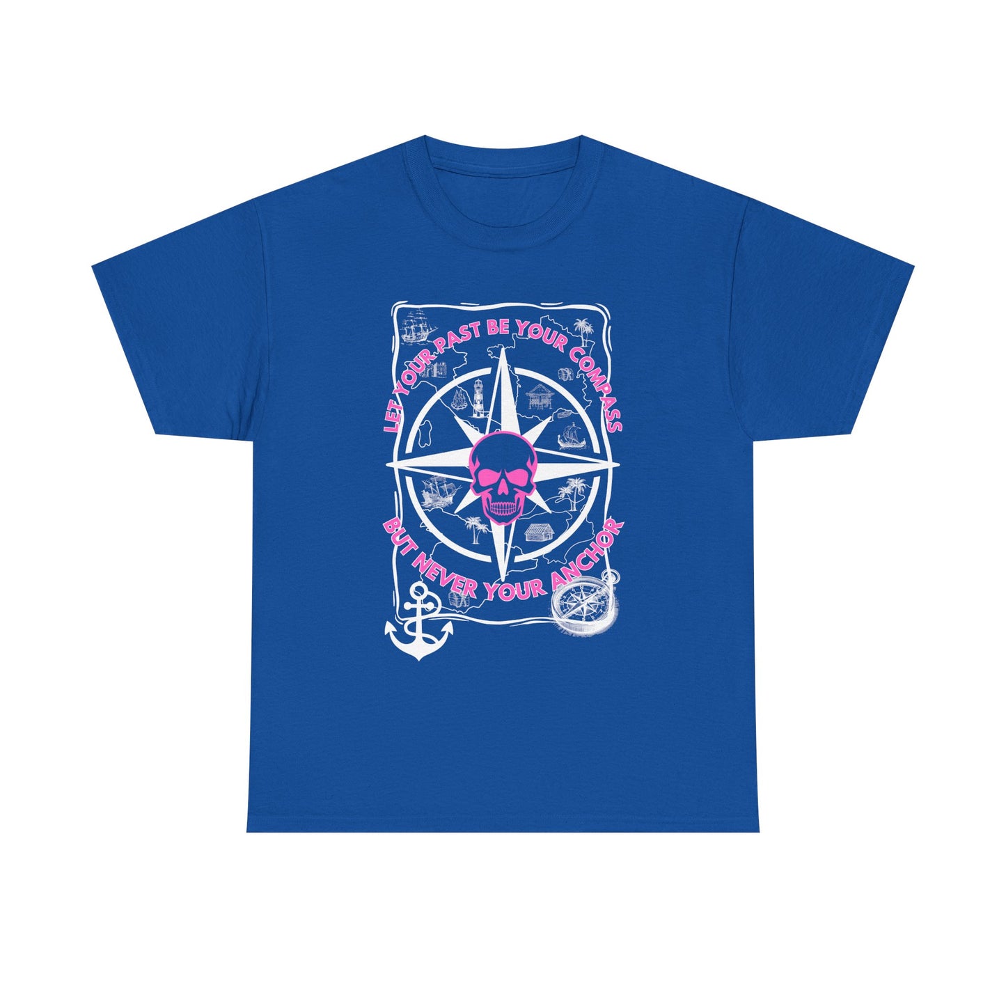 Graphic Tee - Edgy Skull Pink 'Don't Let Your Past Be Your Anchor'