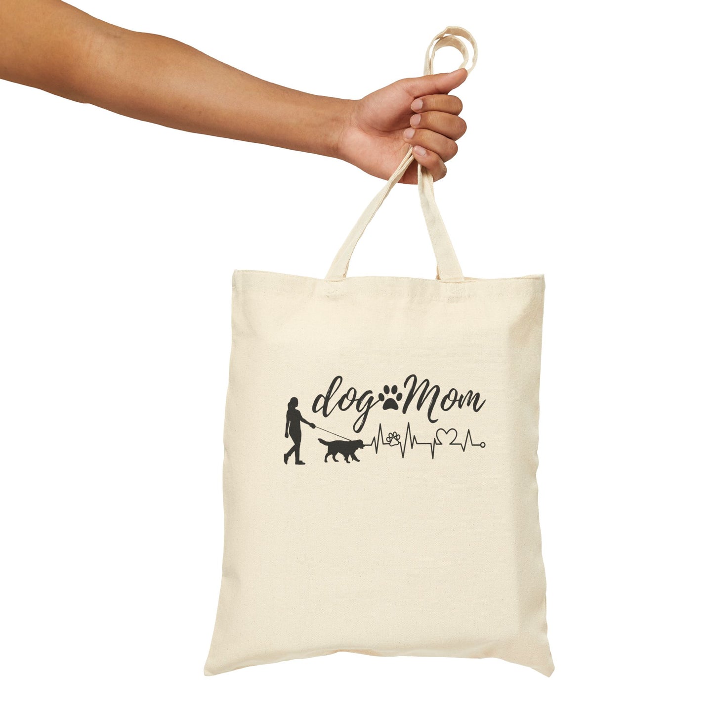 Dog Mom Cotton Canvas Tote Bag - Pet Lover's Eco-Friendly Bag
