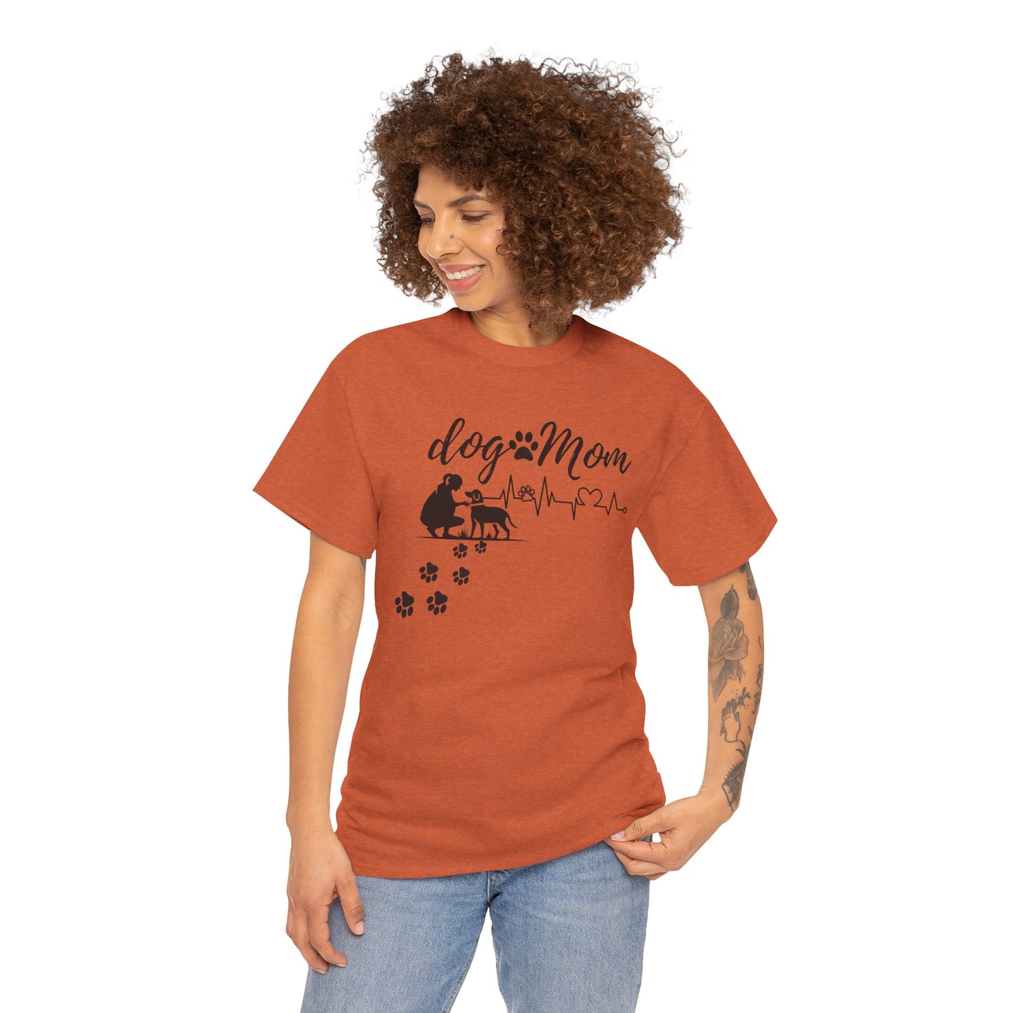 Cute Dog Mom Unisex Heavy Cotton Tee - Perfect Gift for Dog Lovers