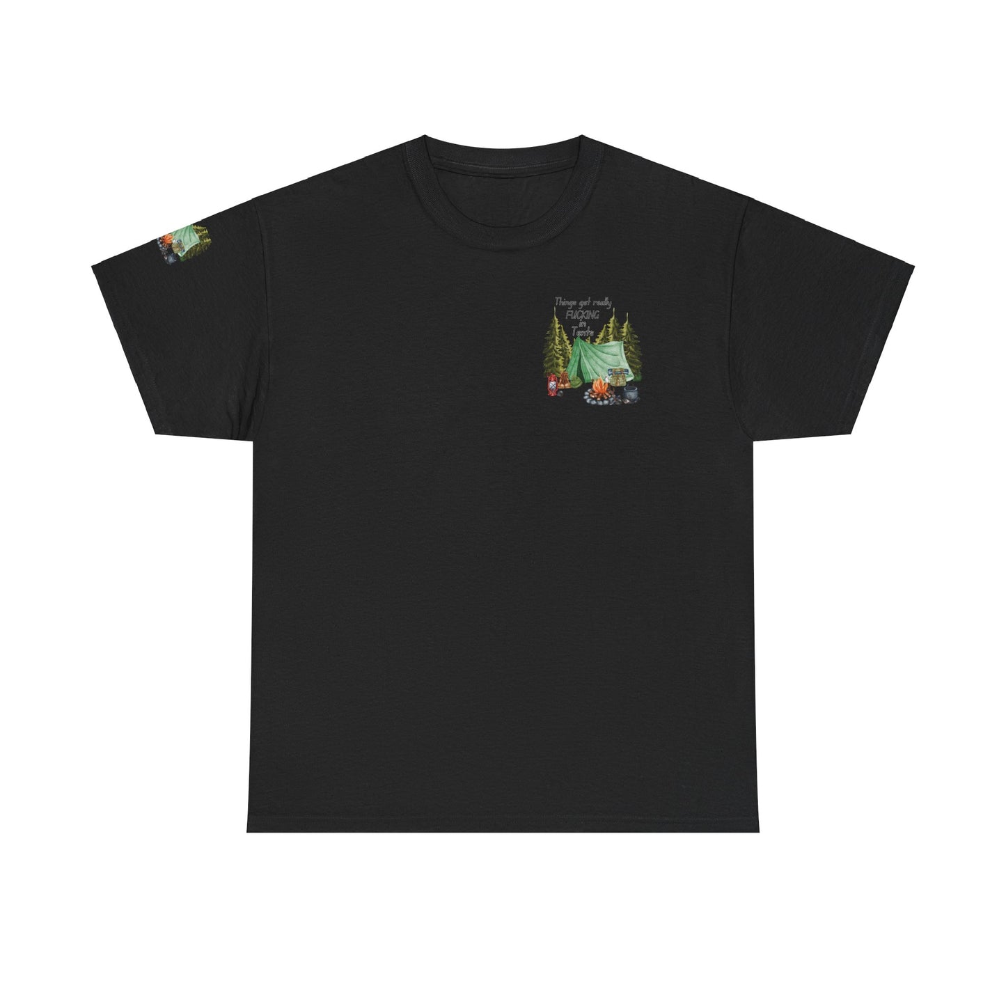 Fucking In Tents - Outdoor Adventure Camping Tee - Unisex Heavy Cotton Shirt with Nature Design