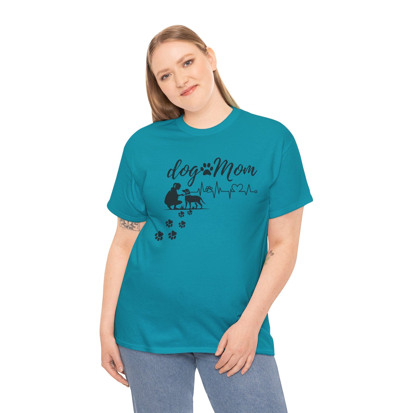 Cute Dog Mom Unisex Heavy Cotton Tee - Perfect Gift for Dog Lovers