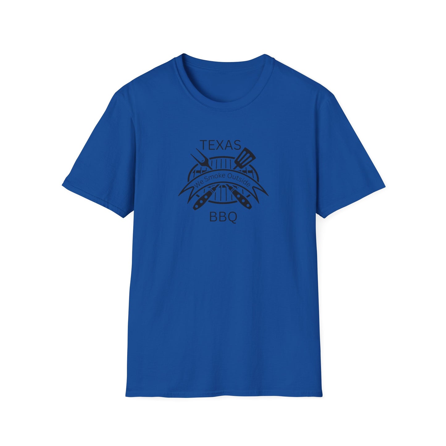 BBQ Lovers Unisex Softstyle T-Shirt - Texas 'We Smoke Outside' Design