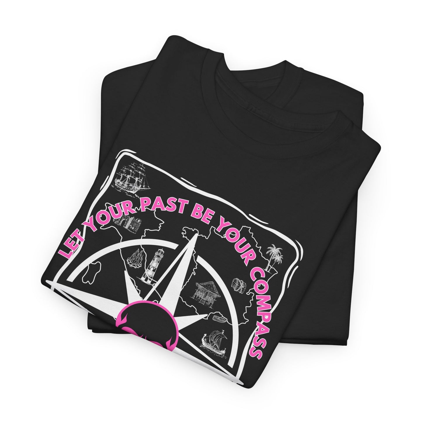 Graphic Tee - Edgy Skull Pink 'Don't Let Your Past Be Your Anchor'