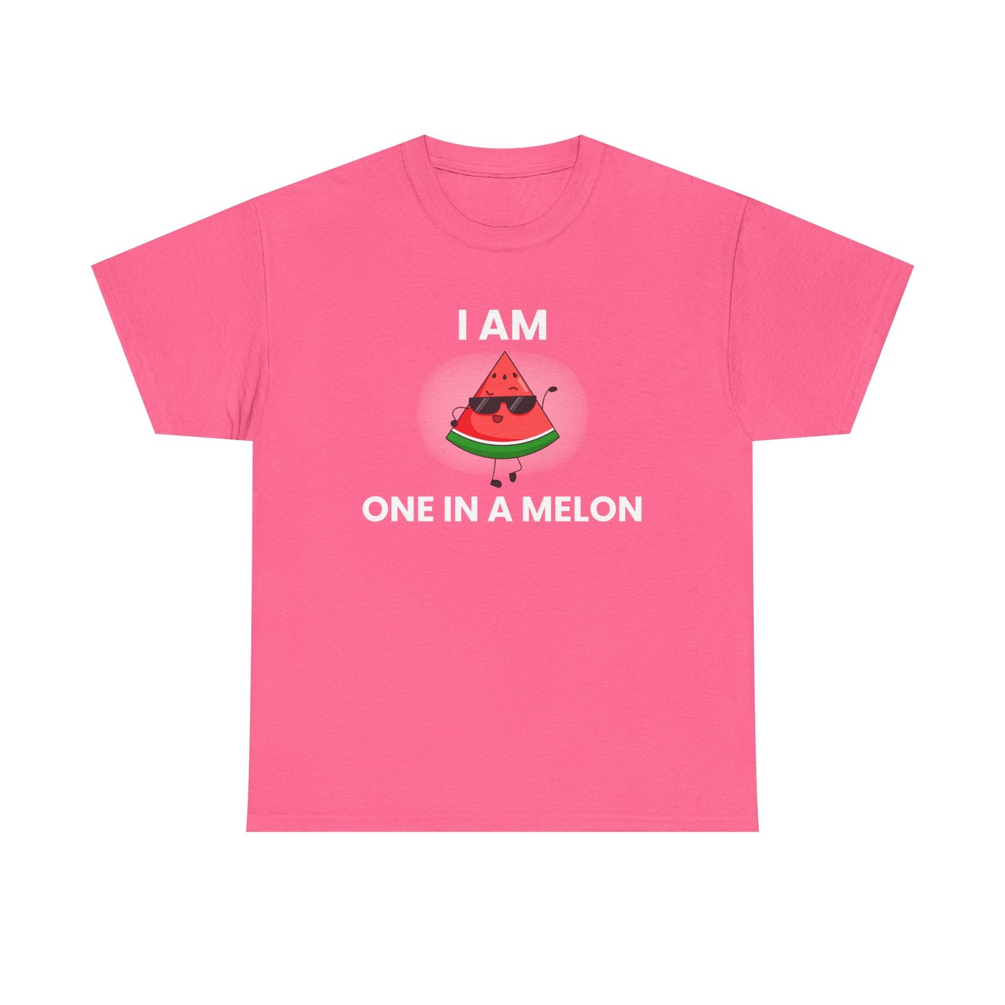 Funny Watermelon T-Shirt - I Am One in a Melon - Unisex Heavy Cotton Tee