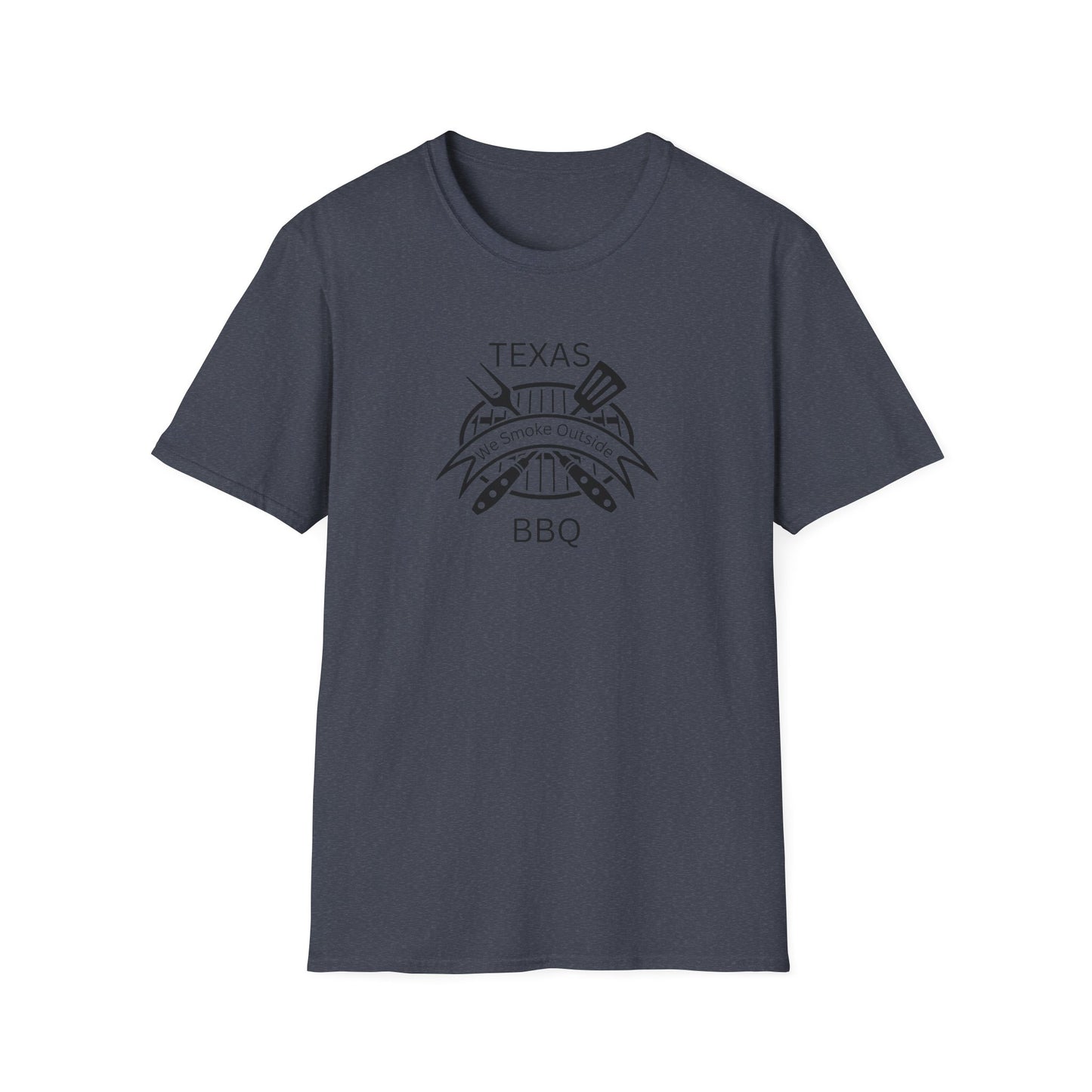 BBQ Lovers Unisex Softstyle T-Shirt - Texas 'We Smoke Outside' Design