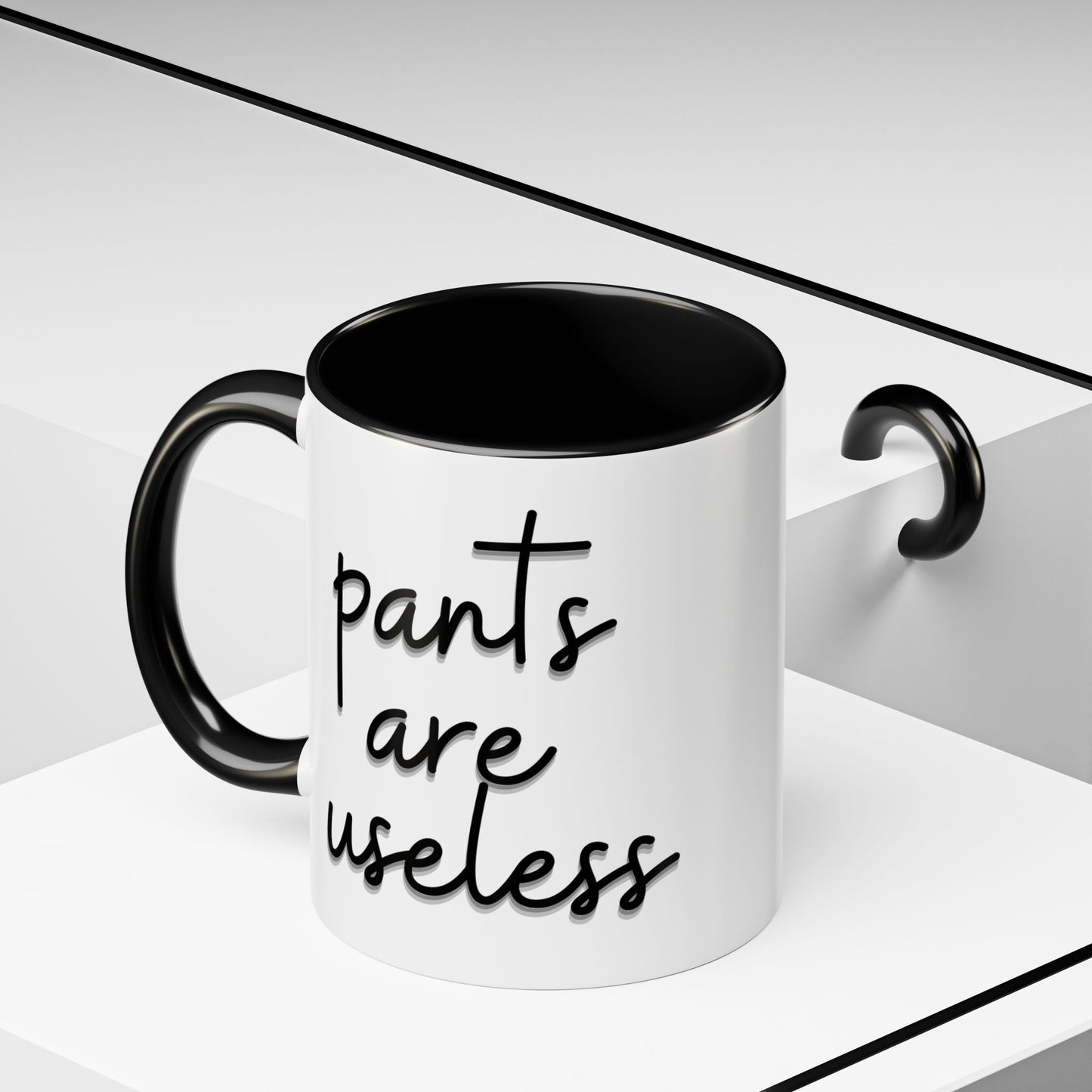 Pants are useless, Accent Coffee Mug (11, 15oz)