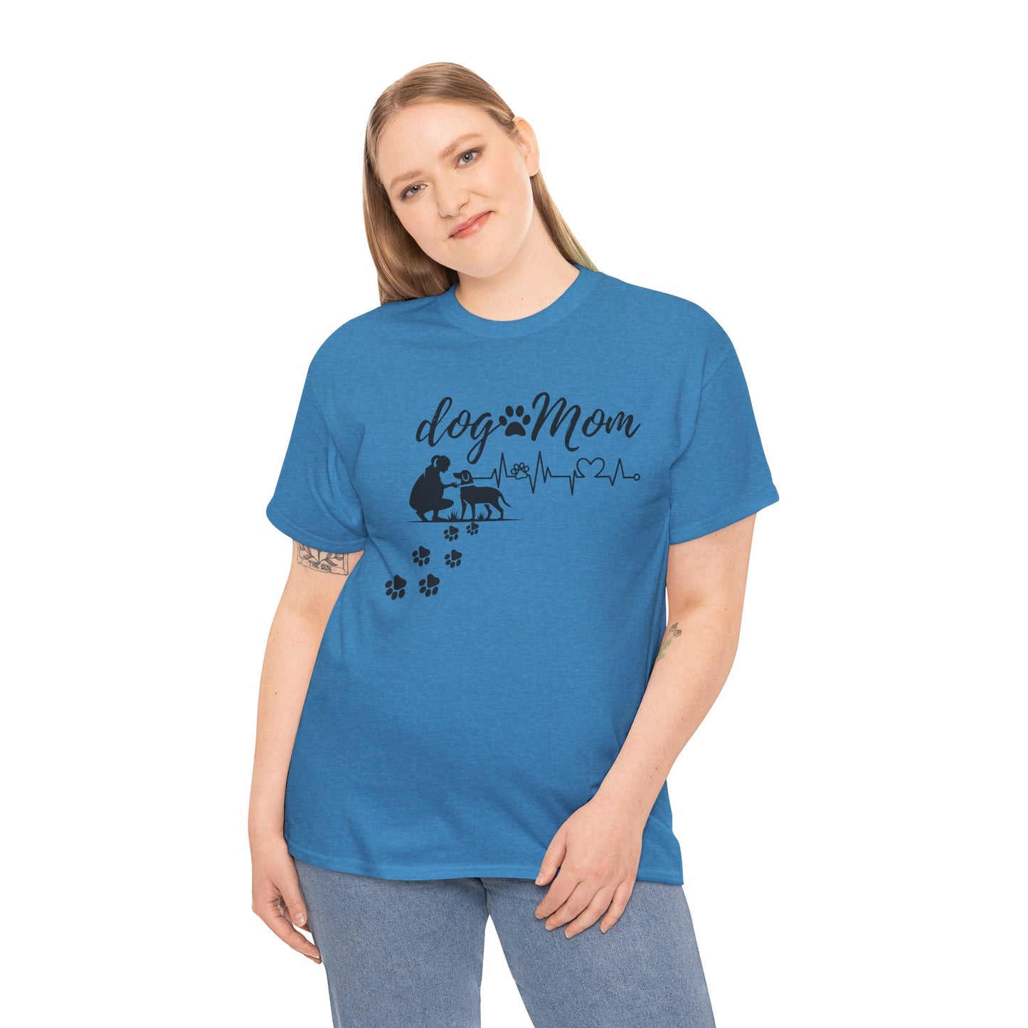 Cute Dog Mom Unisex Heavy Cotton Tee - Perfect Gift for Dog Lovers