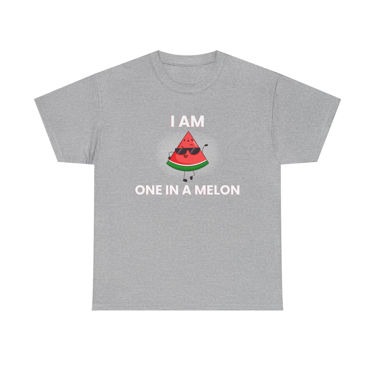 Funny Watermelon T-Shirt - I Am One in a Melon - Unisex Heavy Cotton Tee
