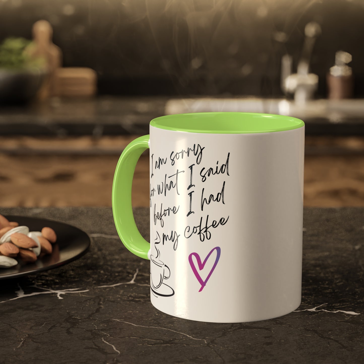 Sorry for what I said before I had my coffee, Colorful Mugs, 11oz
