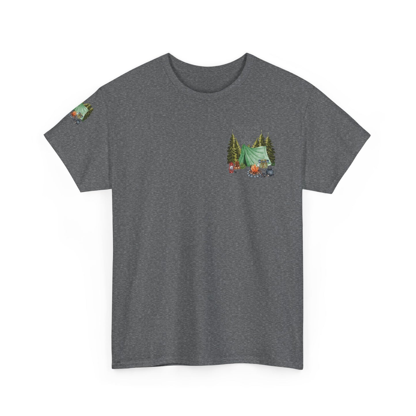 Fucking In Tents - Outdoor Adventure Camping Tee - Unisex Heavy Cotton Shirt with Nature Design