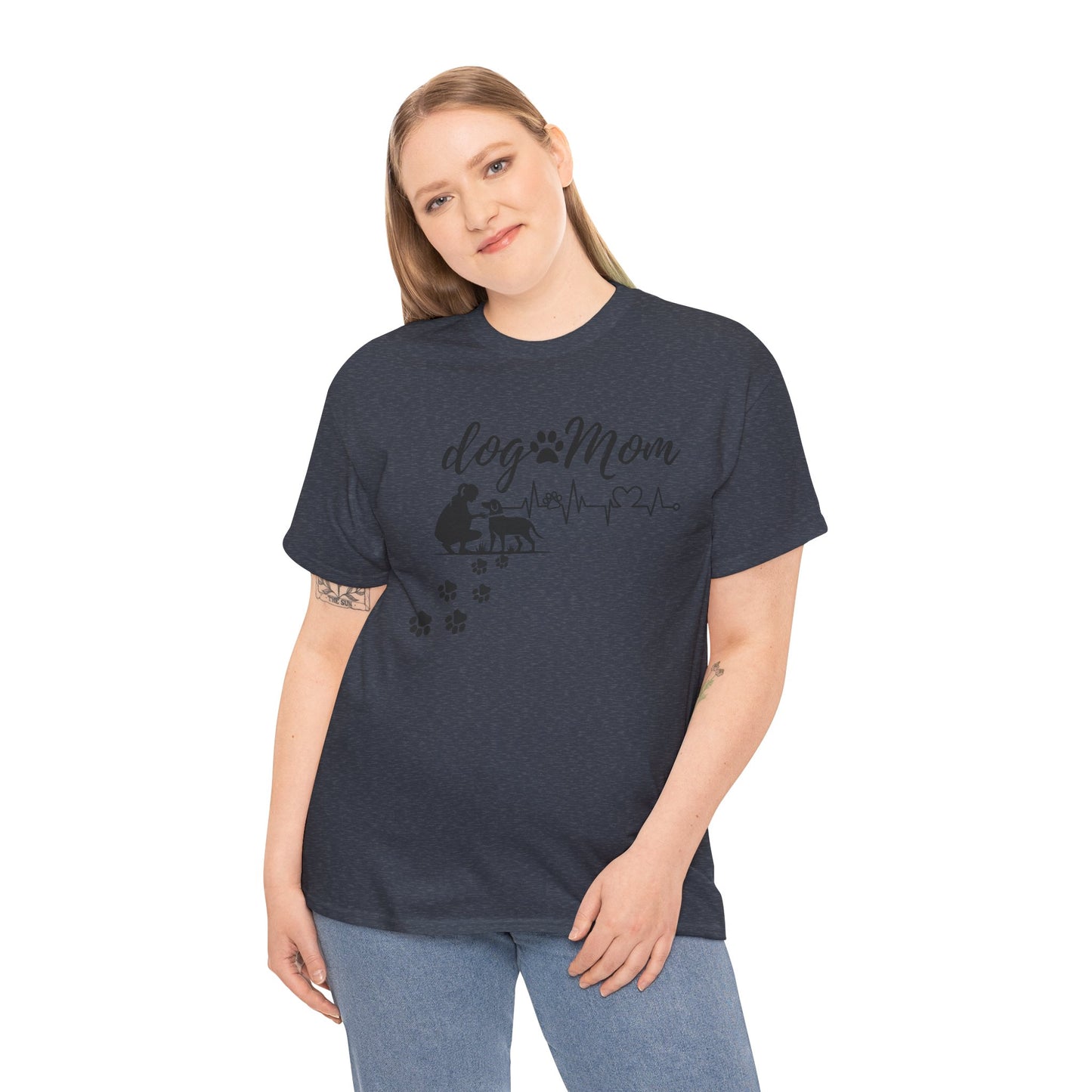 Cute Dog Mom Unisex Heavy Cotton Tee - Perfect Gift for Dog Lovers