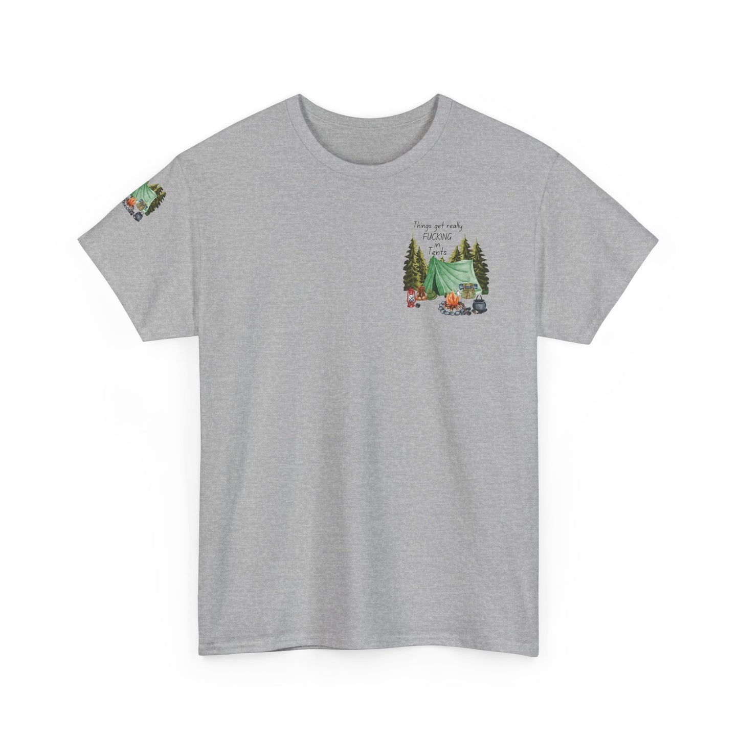 Fucking In Tents - Outdoor Adventure Camping Tee - Unisex Heavy Cotton Shirt with Nature Design