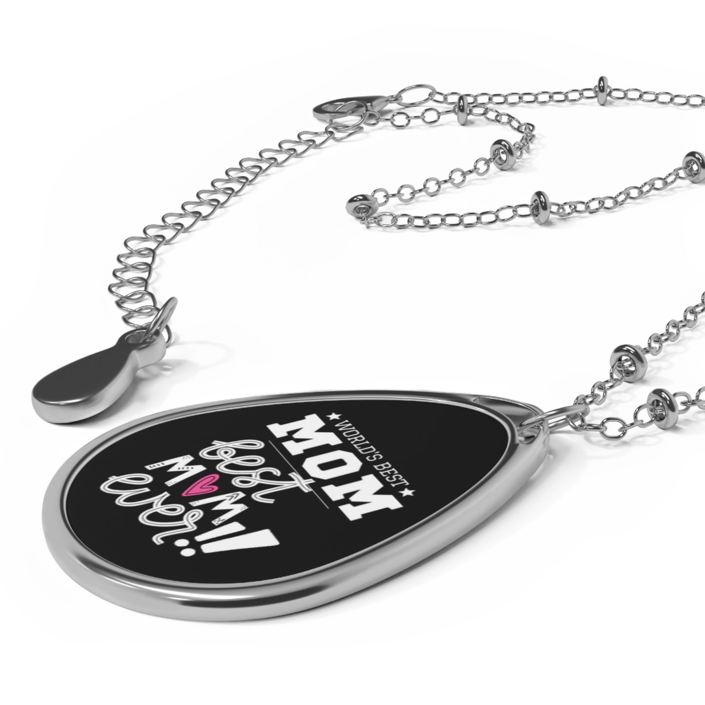 Mother's Day / World's Best Mom Necklace - Oval Pendant Jewelry Gift for Mother's Day