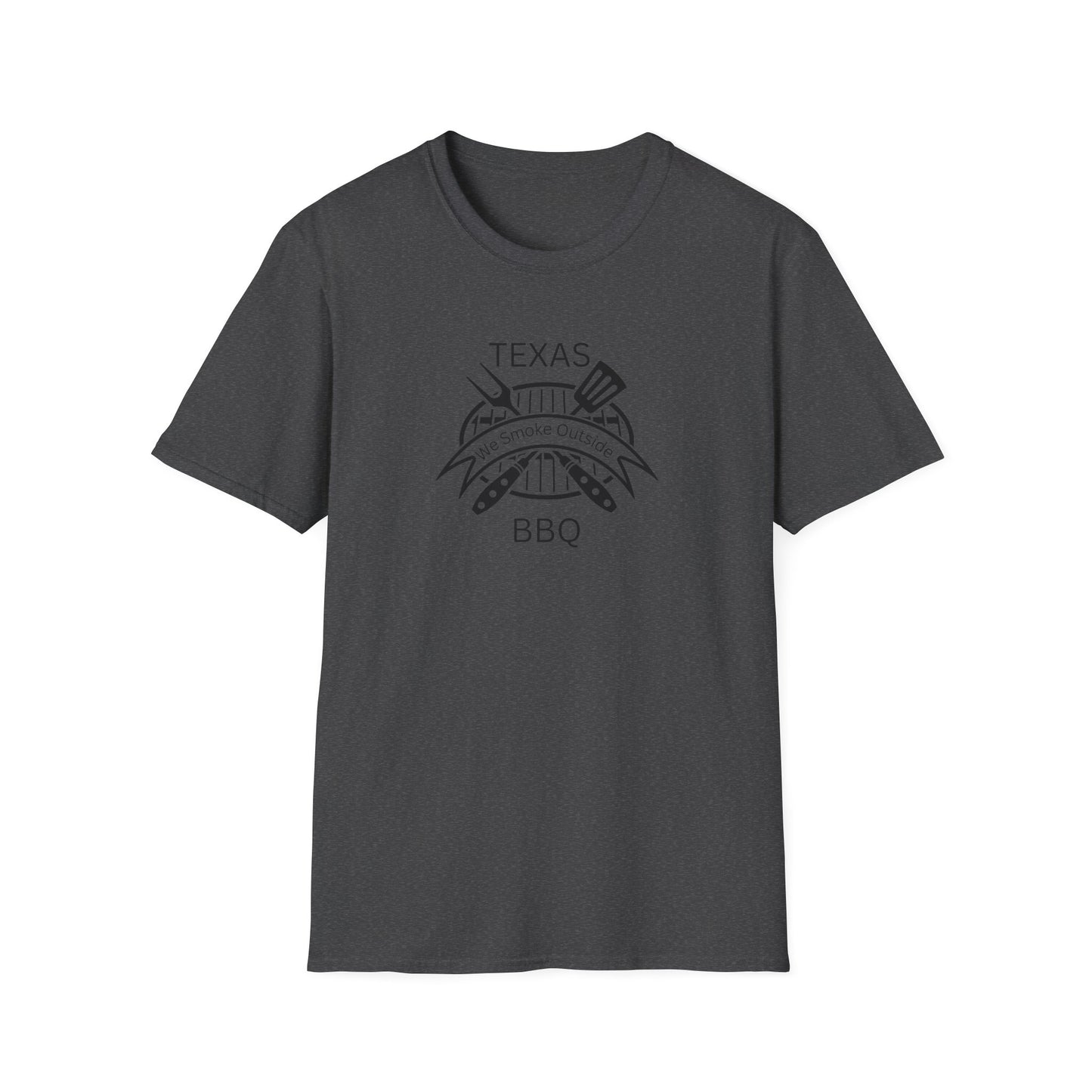 BBQ Lovers Unisex Softstyle T-Shirt - Texas 'We Smoke Outside' Design