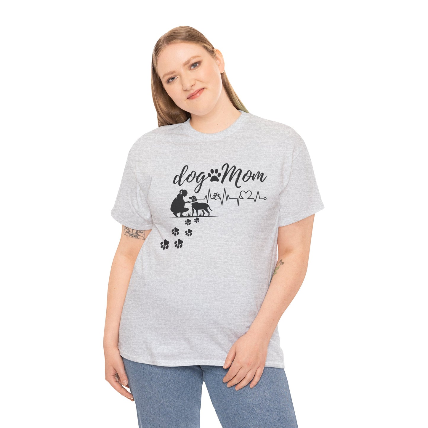 Cute Dog Mom Unisex Heavy Cotton Tee - Perfect Gift for Dog Lovers