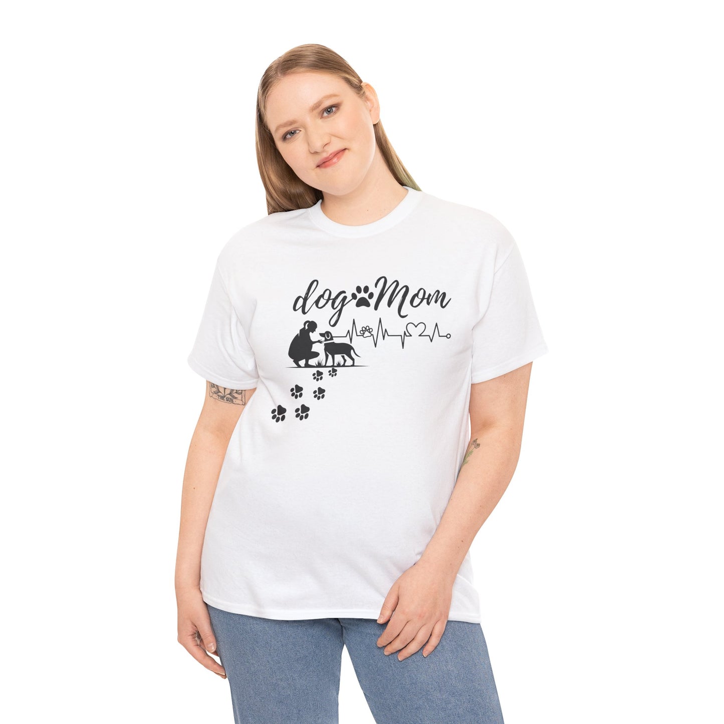 Cute Dog Mom Unisex Heavy Cotton Tee - Perfect Gift for Dog Lovers