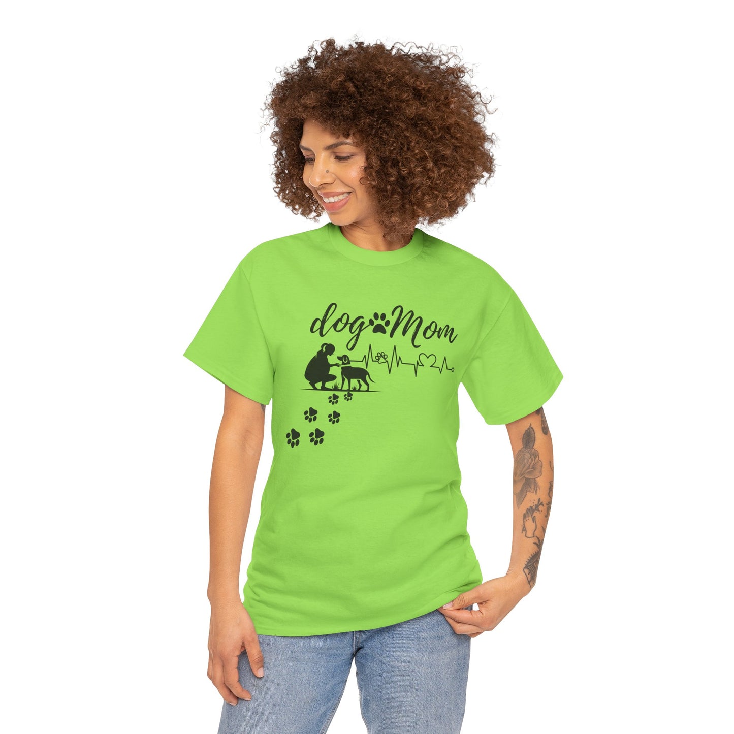 Cute Dog Mom Unisex Heavy Cotton Tee - Perfect Gift for Dog Lovers
