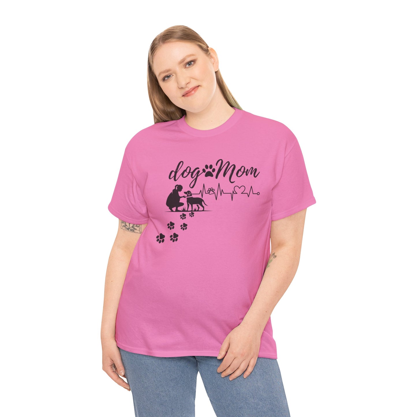 Cute Dog Mom Unisex Heavy Cotton Tee - Perfect Gift for Dog Lovers