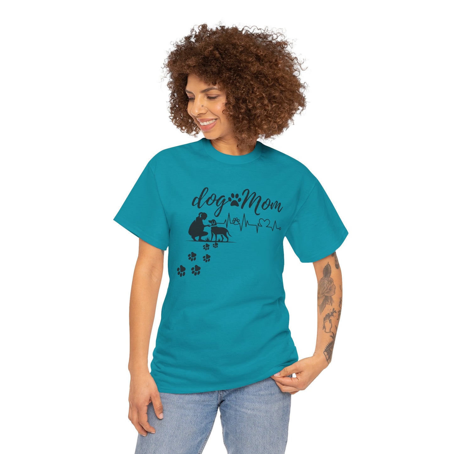 Cute Dog Mom Unisex Heavy Cotton Tee - Perfect Gift for Dog Lovers