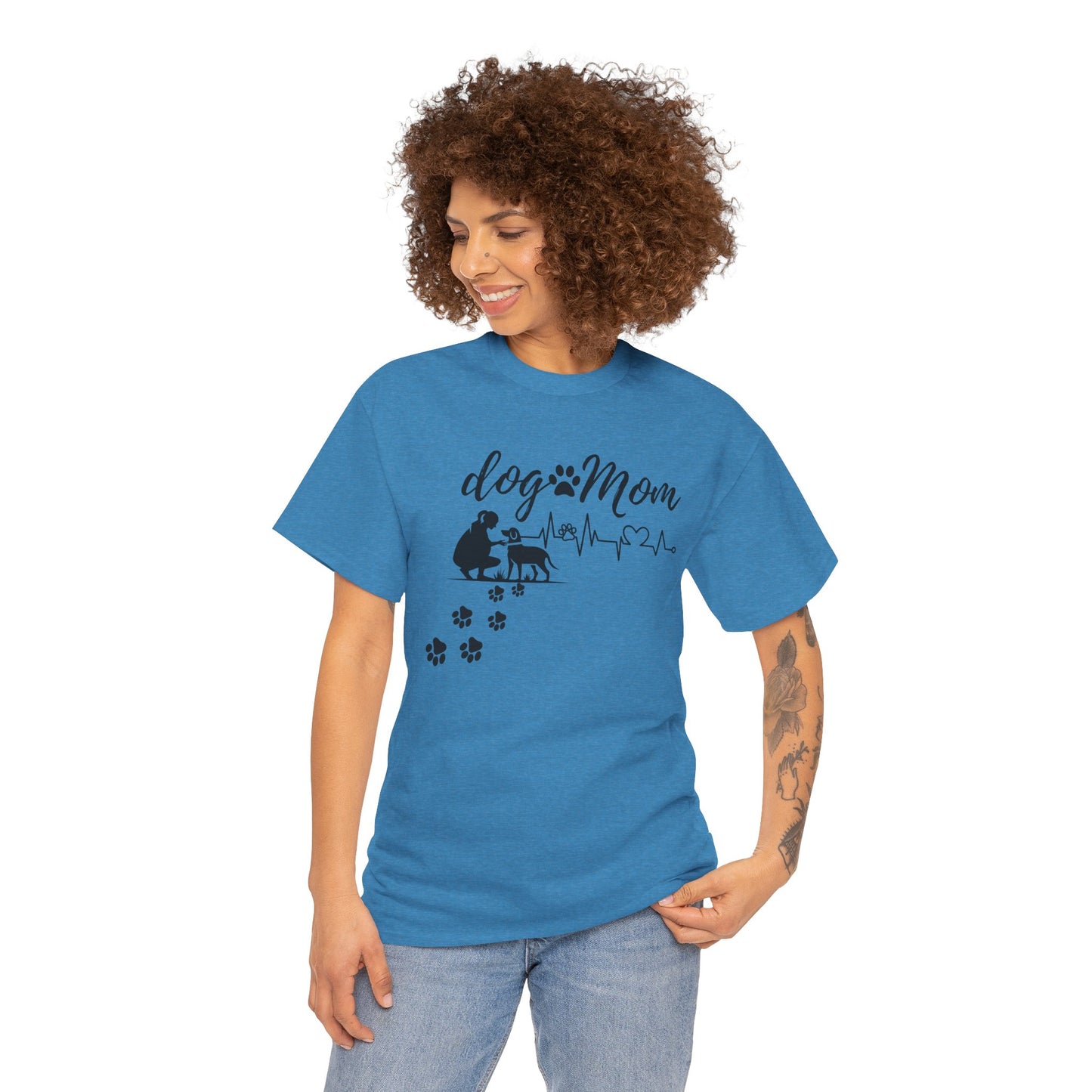 Cute Dog Mom Unisex Heavy Cotton Tee - Perfect Gift for Dog Lovers
