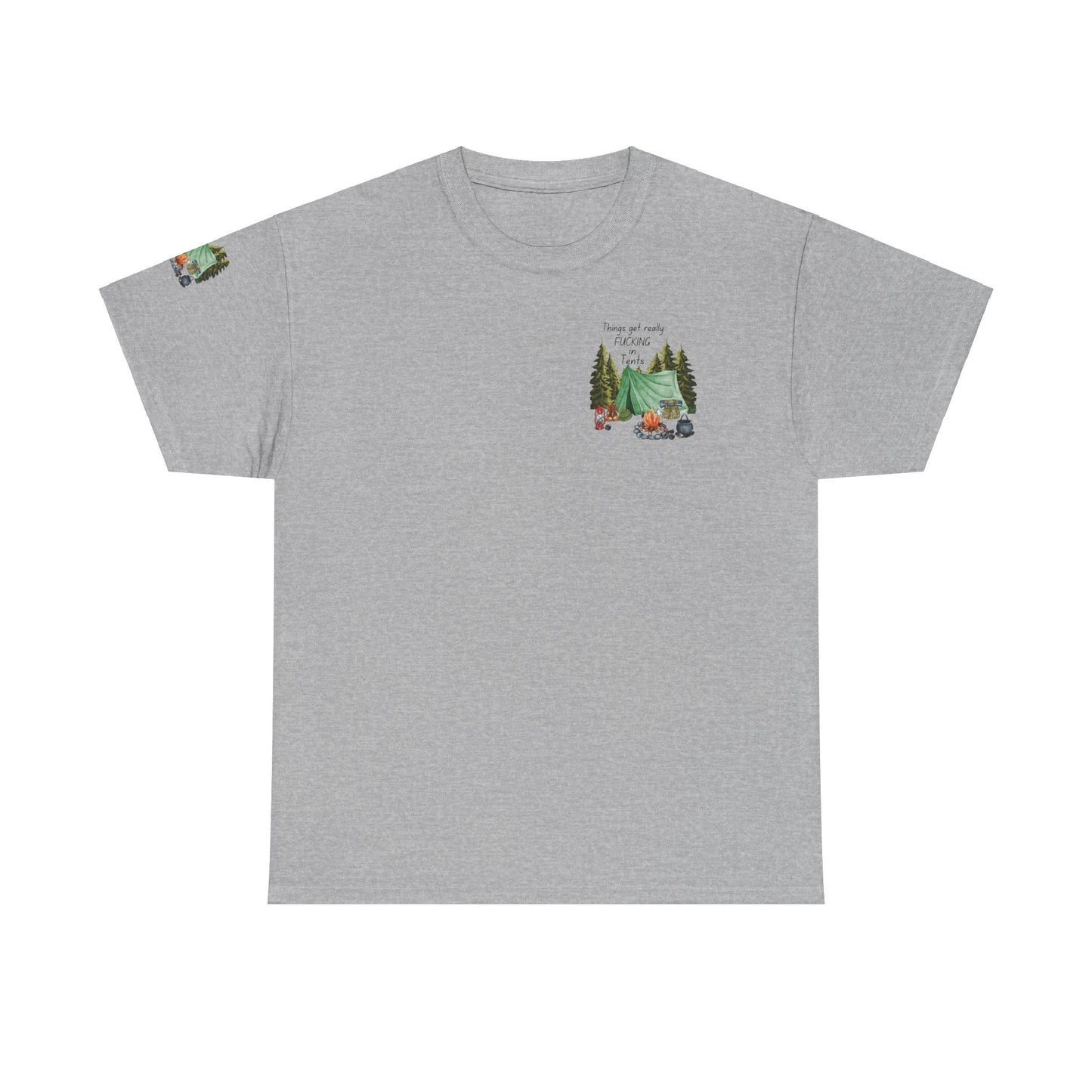 Fucking In Tents - Outdoor Adventure Camping Tee - Unisex Heavy Cotton Shirt with Nature Design