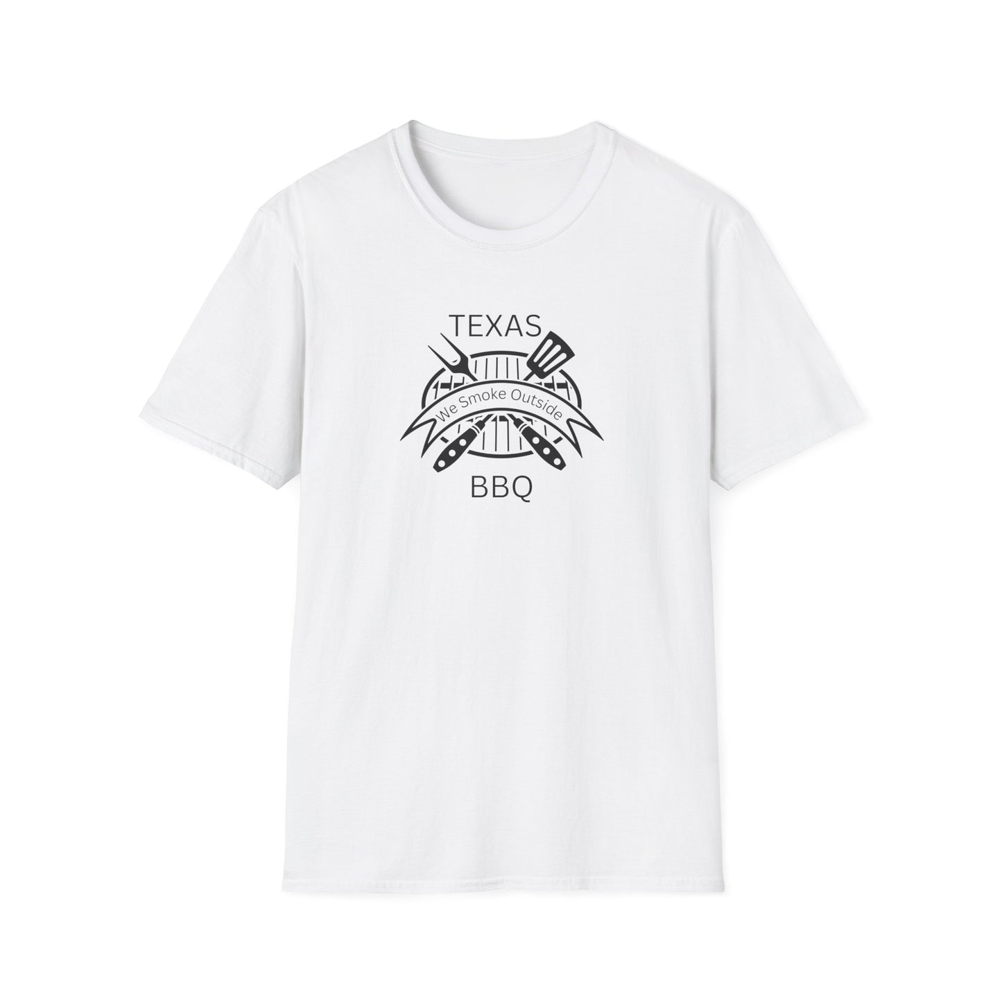 BBQ Lovers Unisex Softstyle T-Shirt - Texas 'We Smoke Outside' Design
