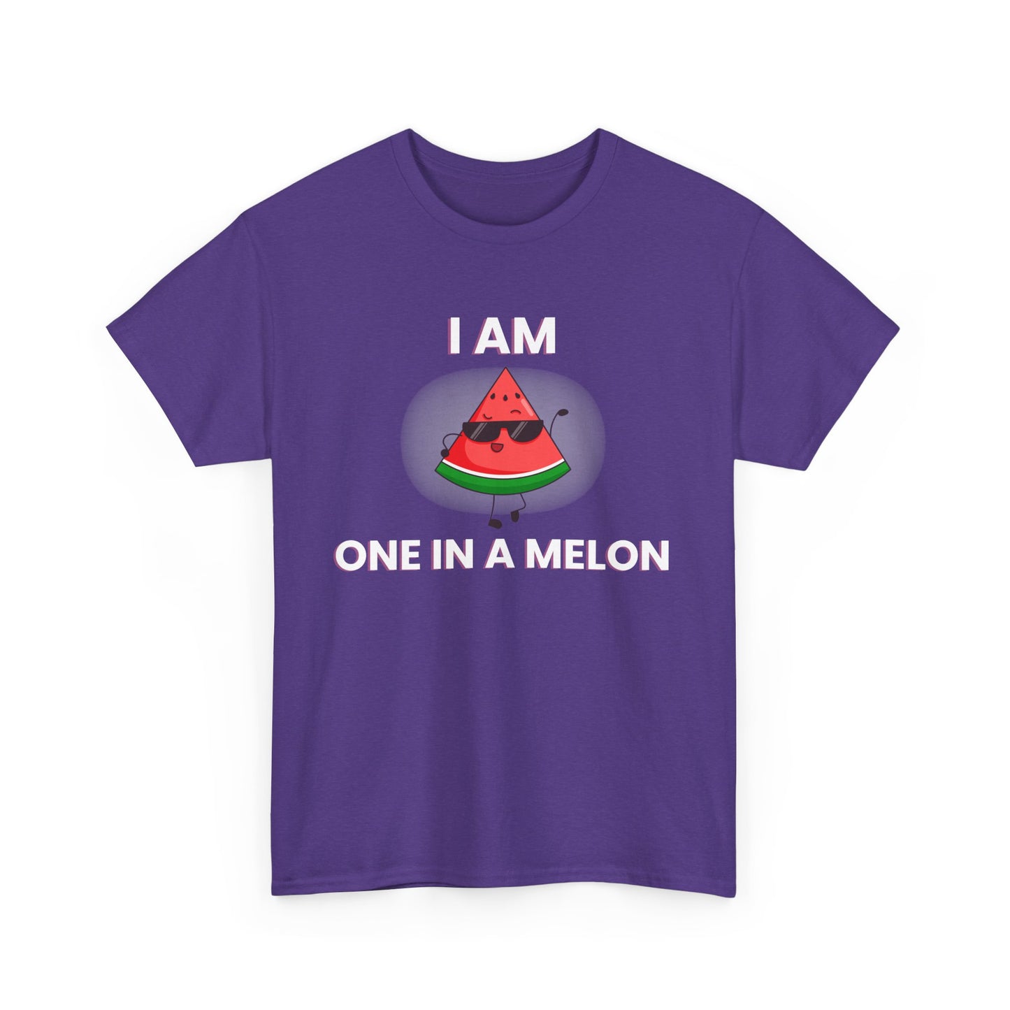 Funny Watermelon T-Shirt - I Am One in a Melon - Unisex Heavy Cotton Tee