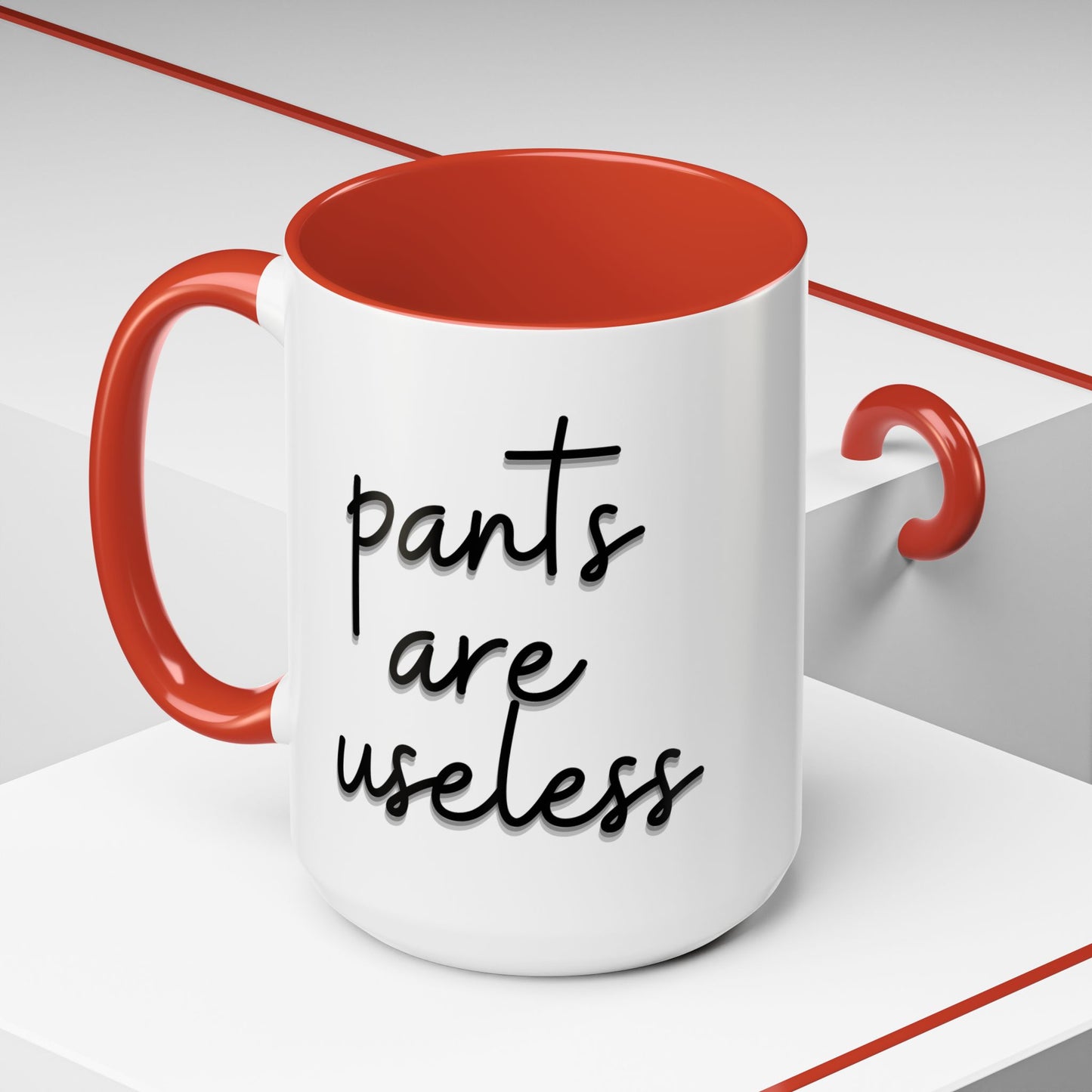 Pants are useless, Accent Coffee Mug (11, 15oz)