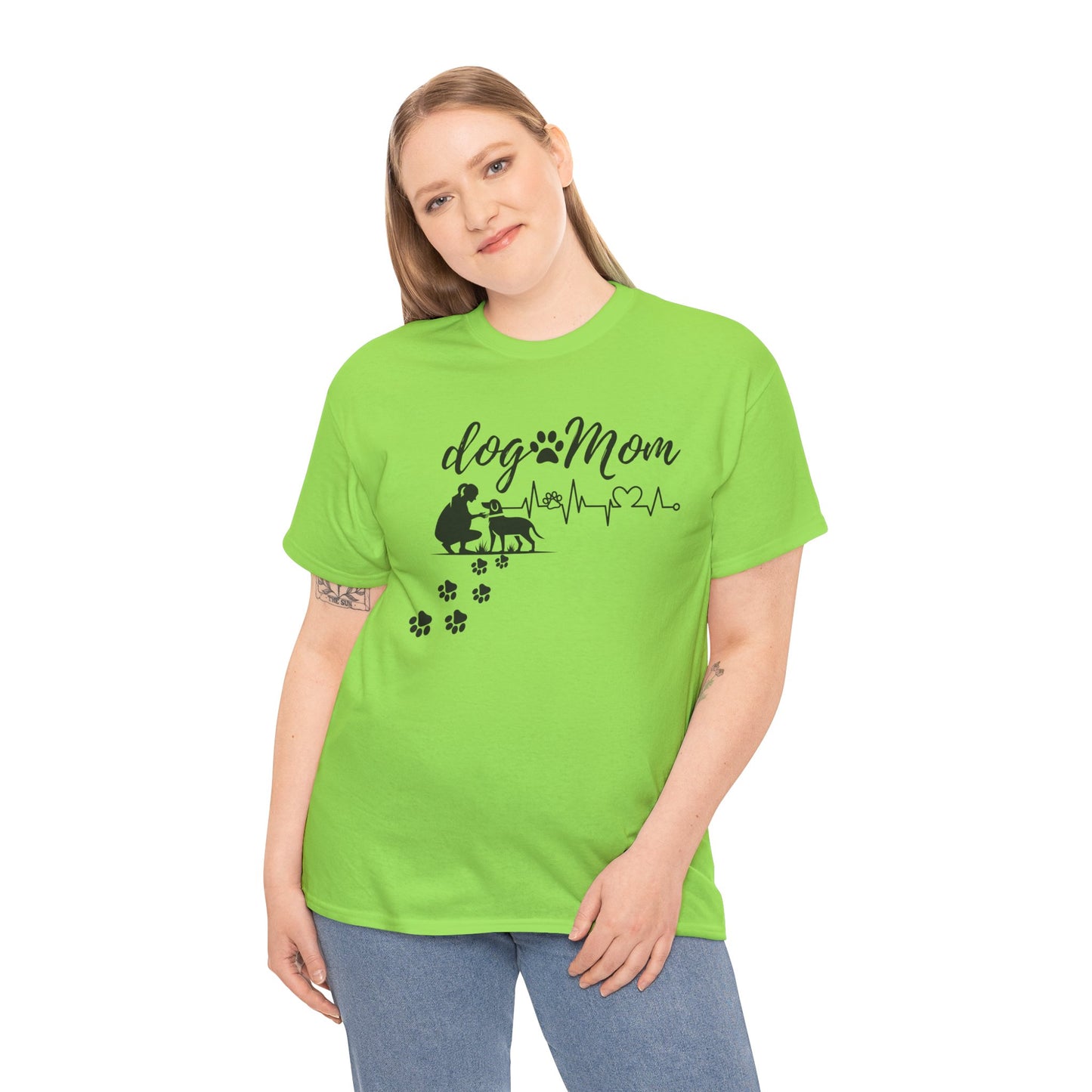 Cute Dog Mom Unisex Heavy Cotton Tee - Perfect Gift for Dog Lovers